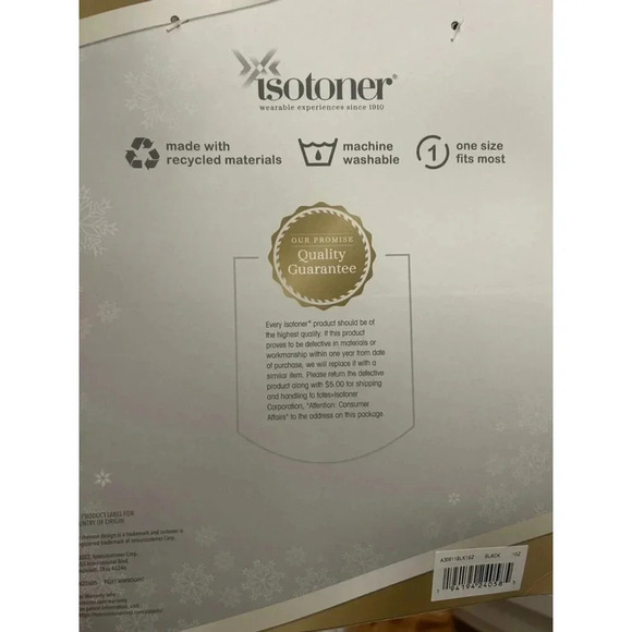 Women's Isotoner Knit Hat & Glove Set, Black, One Size - Picture 4 of 4